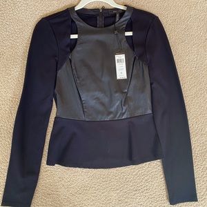 BCBG Long Sleeve Cut Out Top